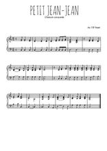 Téléchargez l'arrangement pour piano de la partition de Petit Jean-Jean en PDF